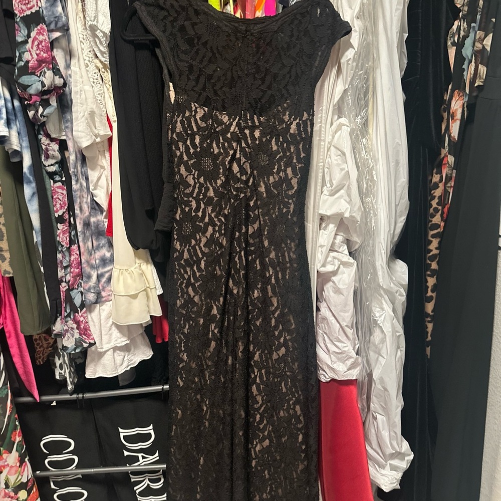 Black and creme dress